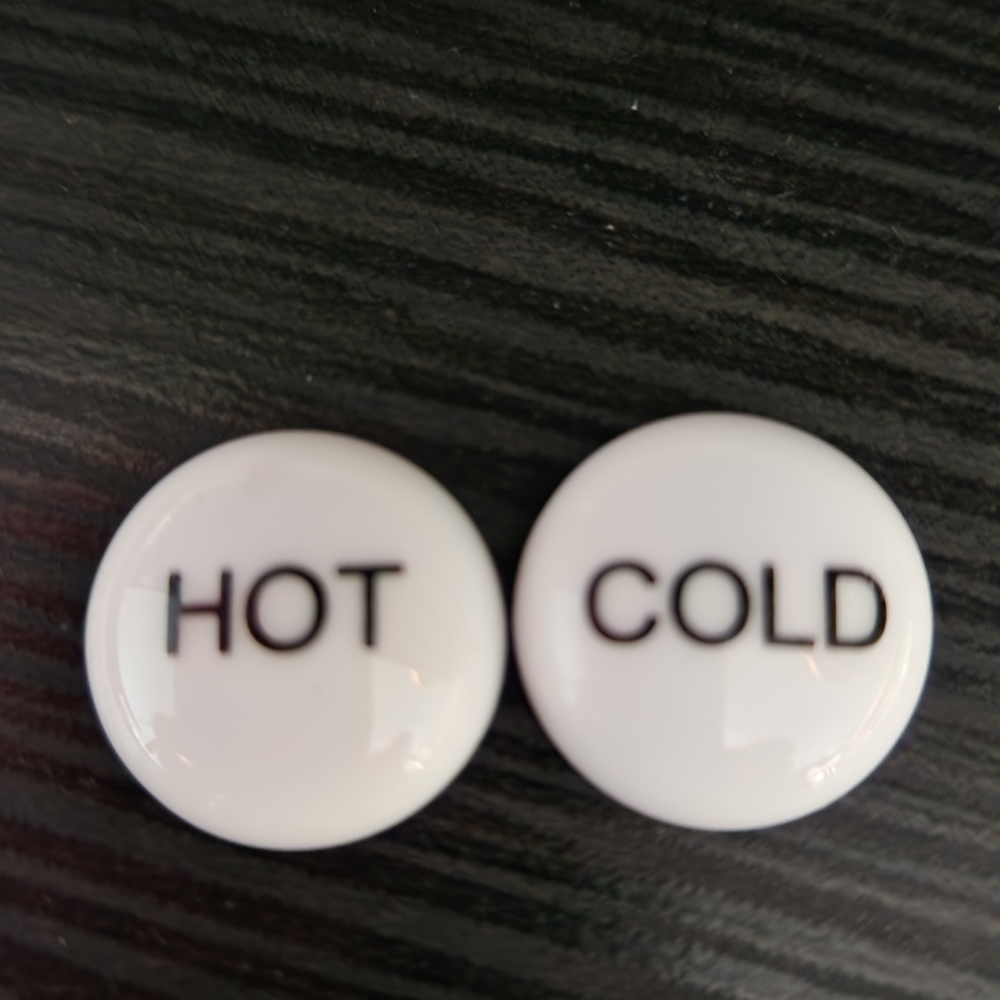 One set Ceramic Buttons for handle faucet one set, One set of each HOT and COLD